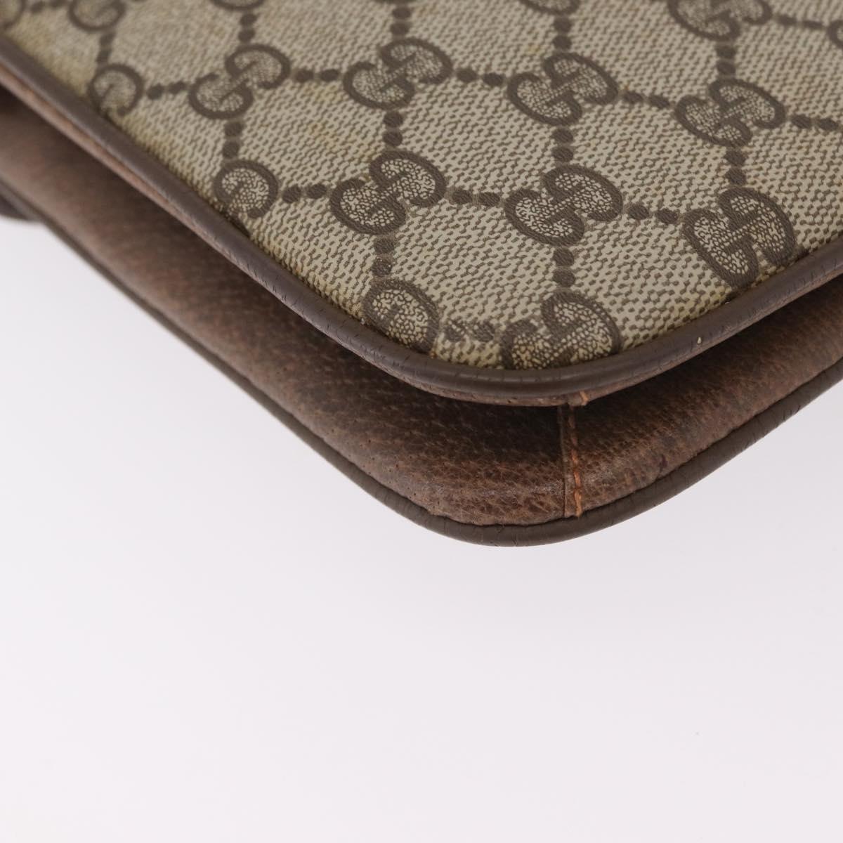 GUCCI GG Supreme Shoulder Bag PVC Leather Beige Gold 904 23 025 Auth 204309