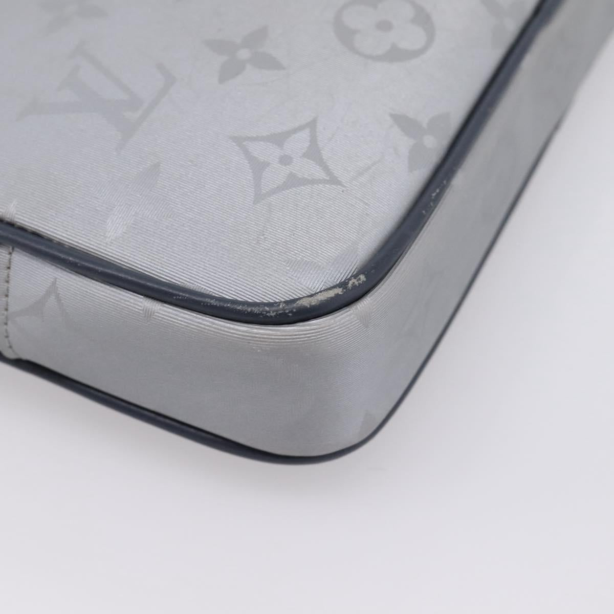 LOUIS VUITTON Monogram Satellite Alpha Clutch Bag Silver M44171 LV Auth 204313A