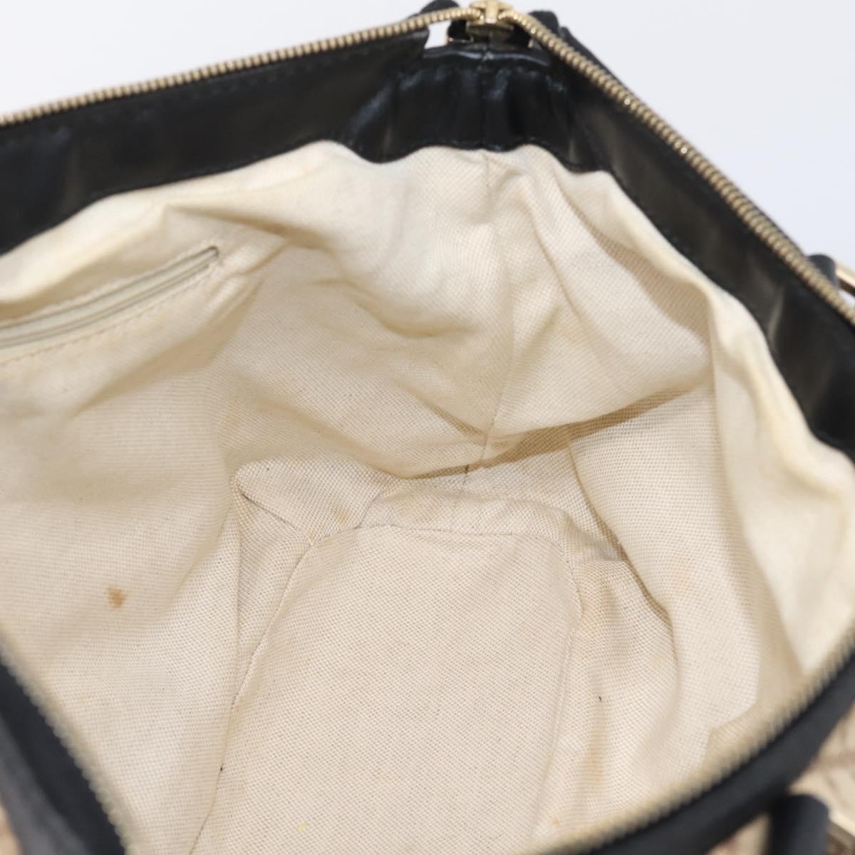 GUCCI Diamante Hand Bag Canvas 2way Beige Gold 247902 Auth 204317