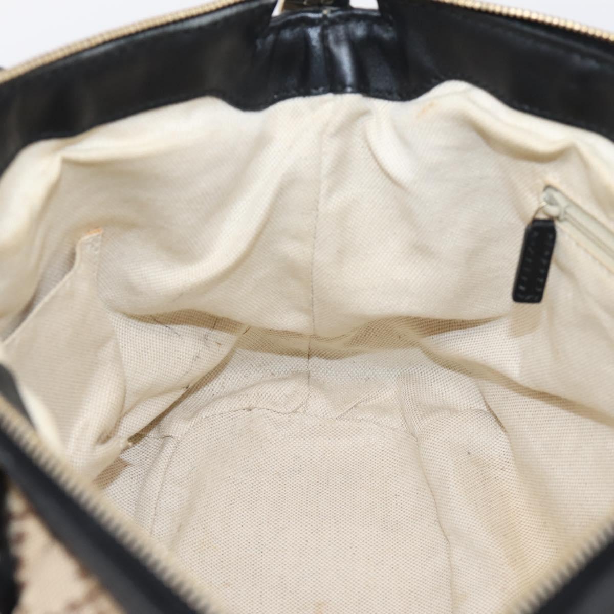 GUCCI Diamante Hand Bag Canvas 2way Beige Gold 247902 Auth 204317