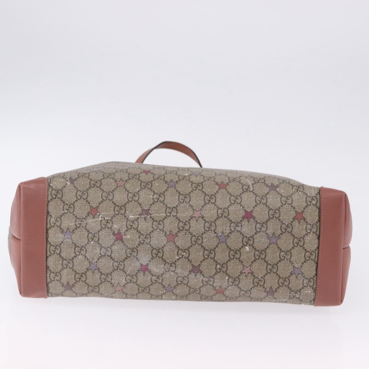 GUCCI GG Supreme Tote Bag PVC Leather Beige 309498 Auth 204320