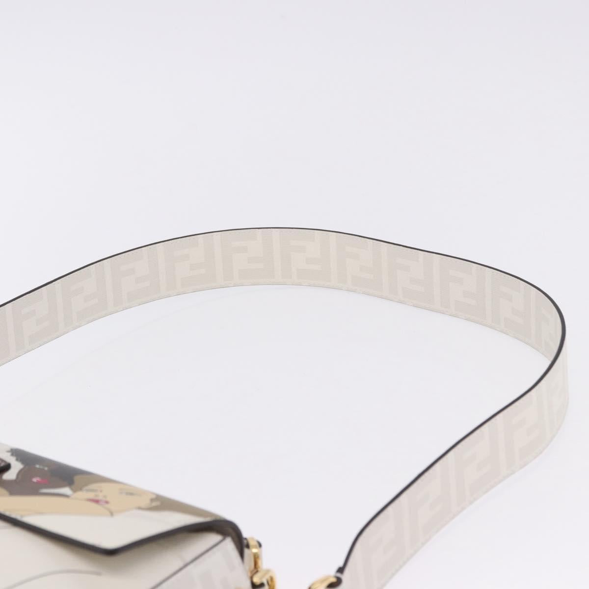 FENDI Zucca Canvas Mamma Baguette Bag PVC 2way Antonio Lopez White Auth 204325M