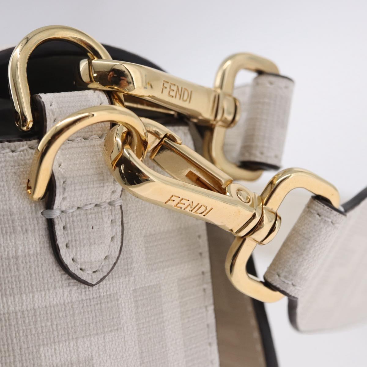 FENDI Zucca Canvas Mamma Baguette Bag PVC 2way Antonio Lopez White Auth 204325M