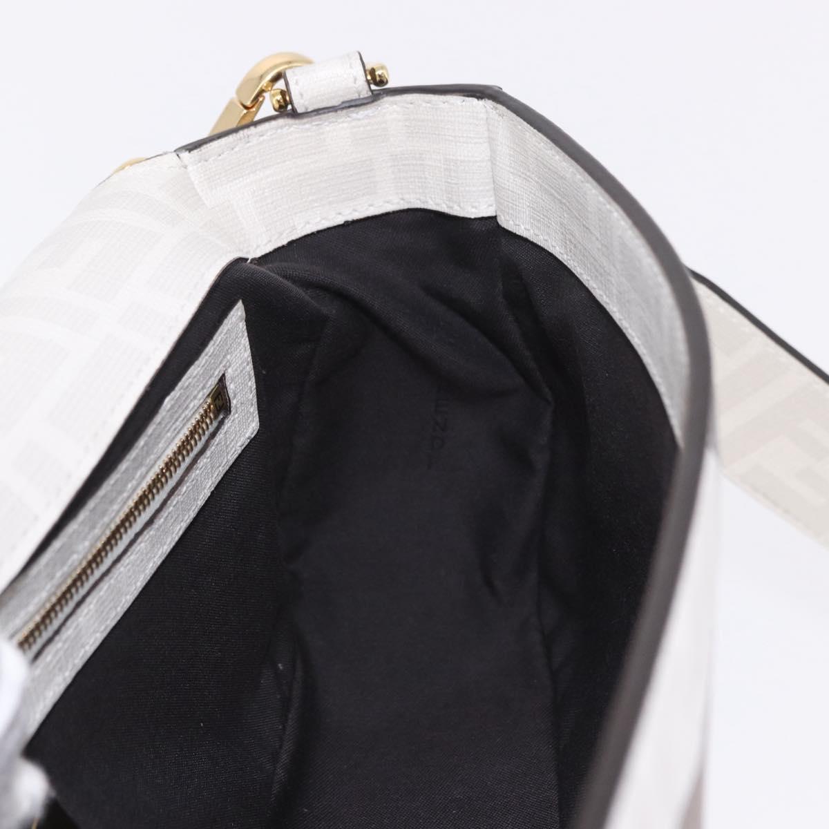 FENDI Zucca Canvas Mamma Baguette Bag PVC 2way Antonio Lopez White Auth 204325M