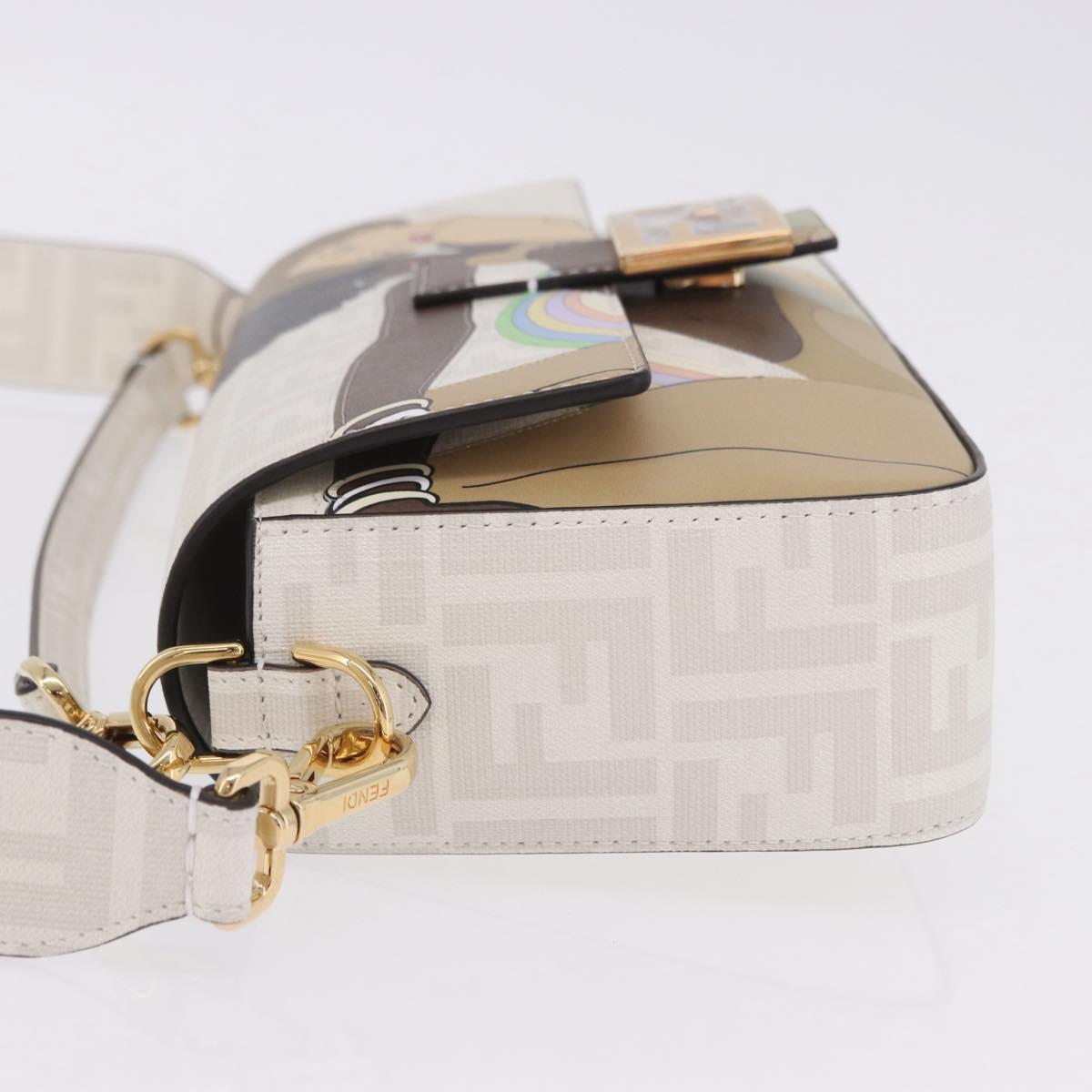 FENDI Zucca Canvas Mamma Baguette Bag PVC 2way Antonio Lopez White Auth 204325M