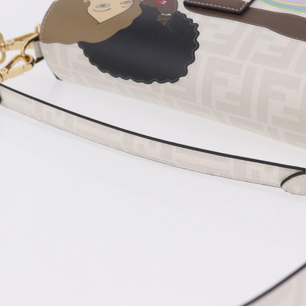 FENDI Zucca Canvas Mamma Baguette Bag PVC 2way Antonio Lopez White Auth 204325M