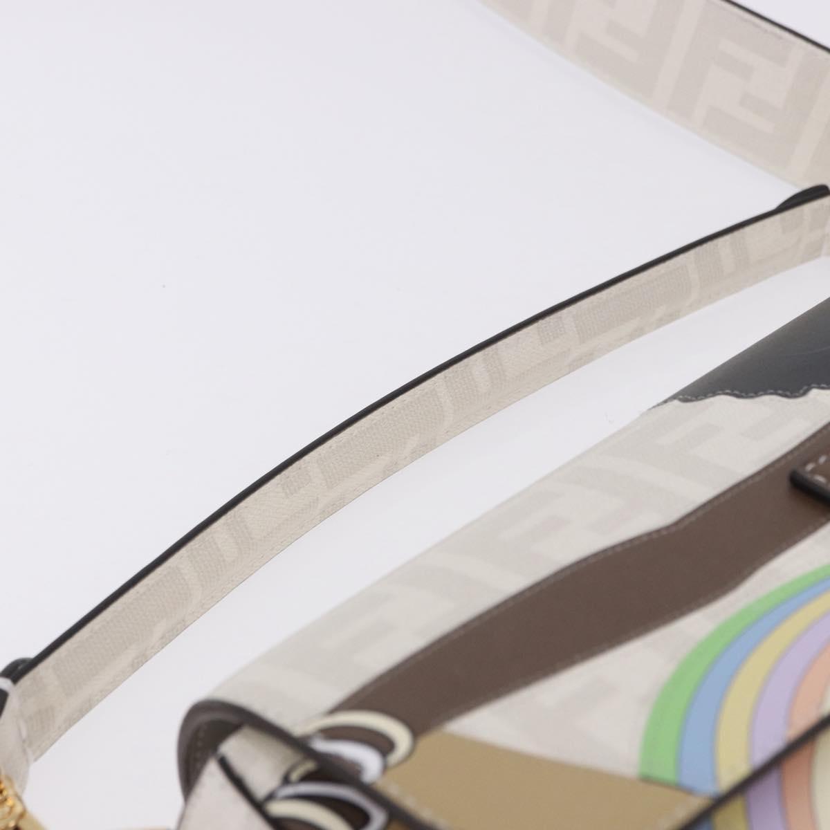 FENDI Zucca Canvas Mamma Baguette Bag PVC 2way Antonio Lopez White Auth 204325M