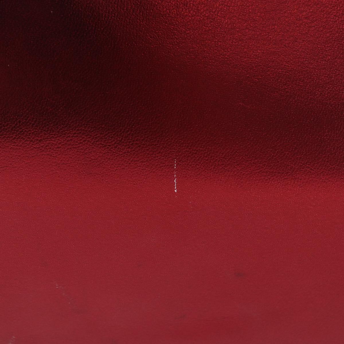 Miu Miu Hand Bag Leather Red Silver Auth 204327