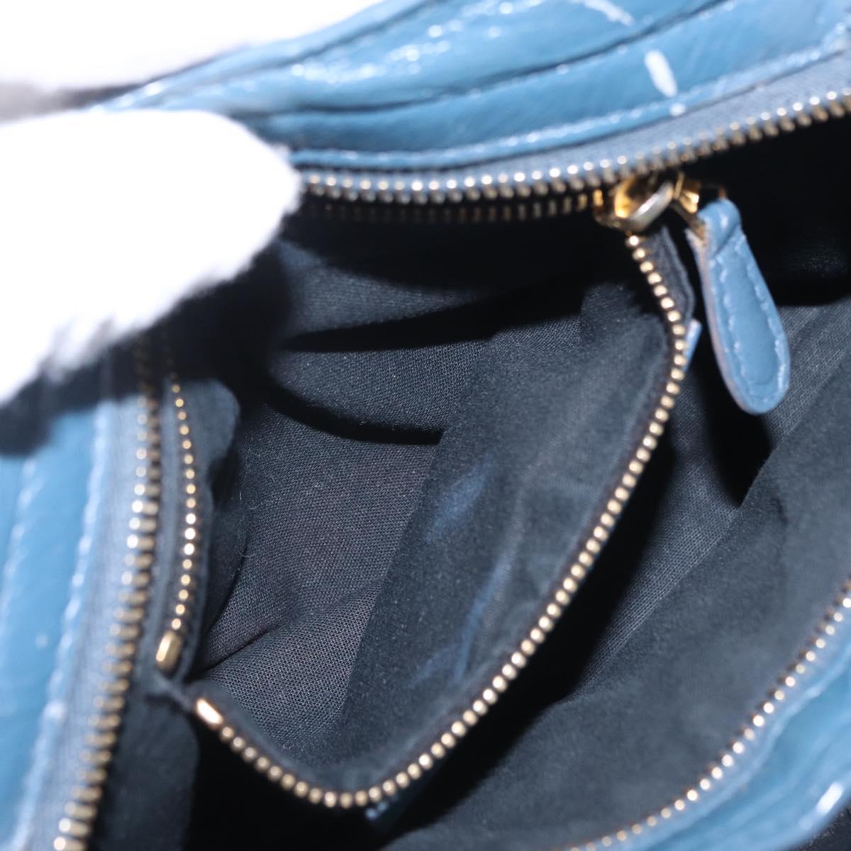 BALENCIAGA Giant Mini cCty Hand Bag Leather 2way Blue Gold 309544 Auth 204329M