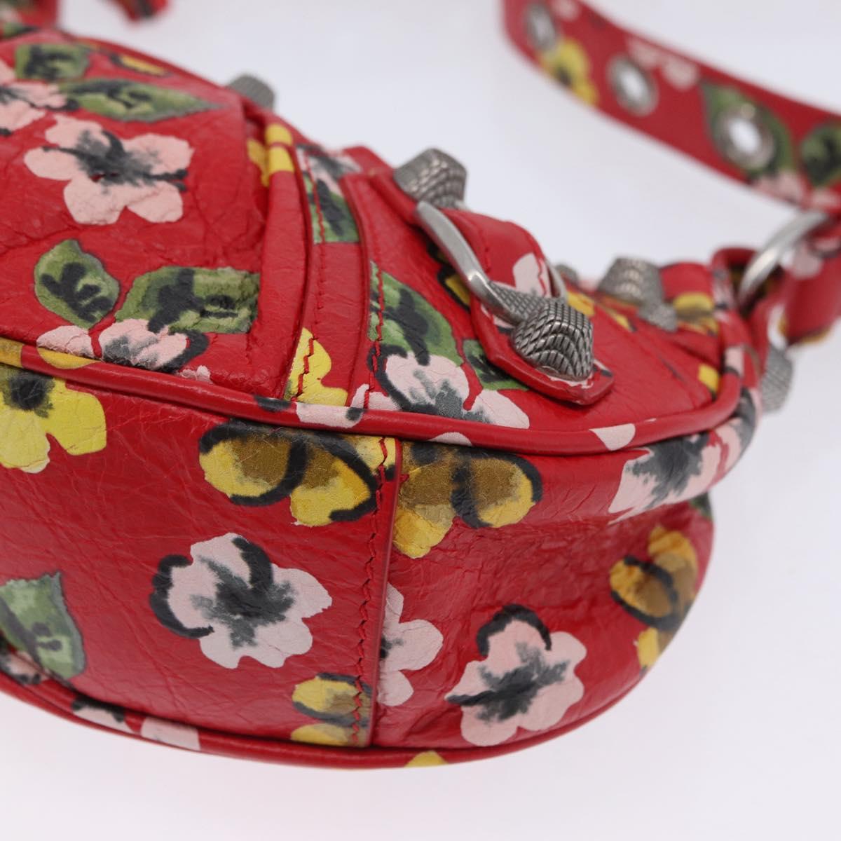 BALENCIAGA le Cagoule Shoulder Bag Leather Red 671309 Auth 204330SAM