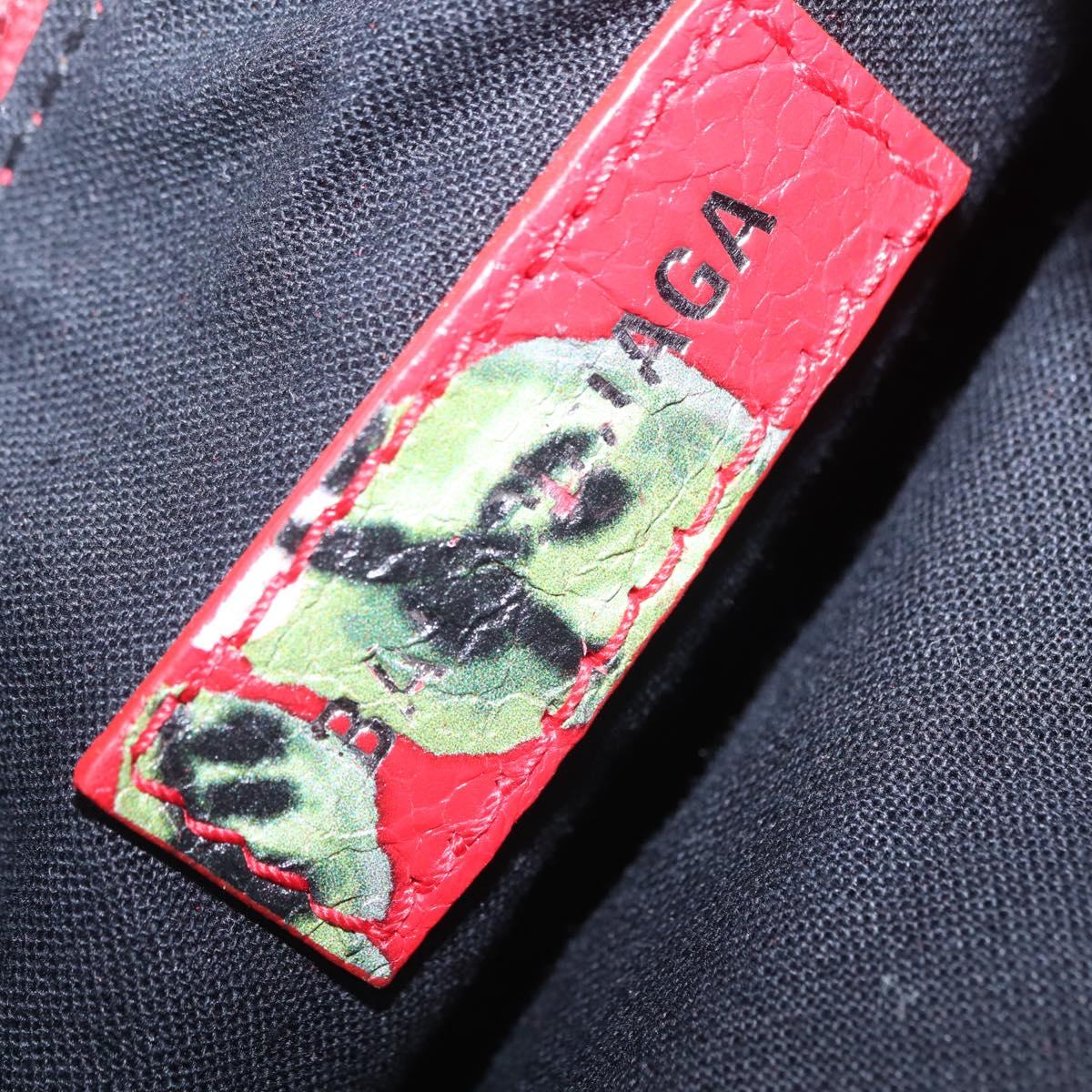 BALENCIAGA le Cagoule Shoulder Bag Leather Red 671309 Auth 204330SAM