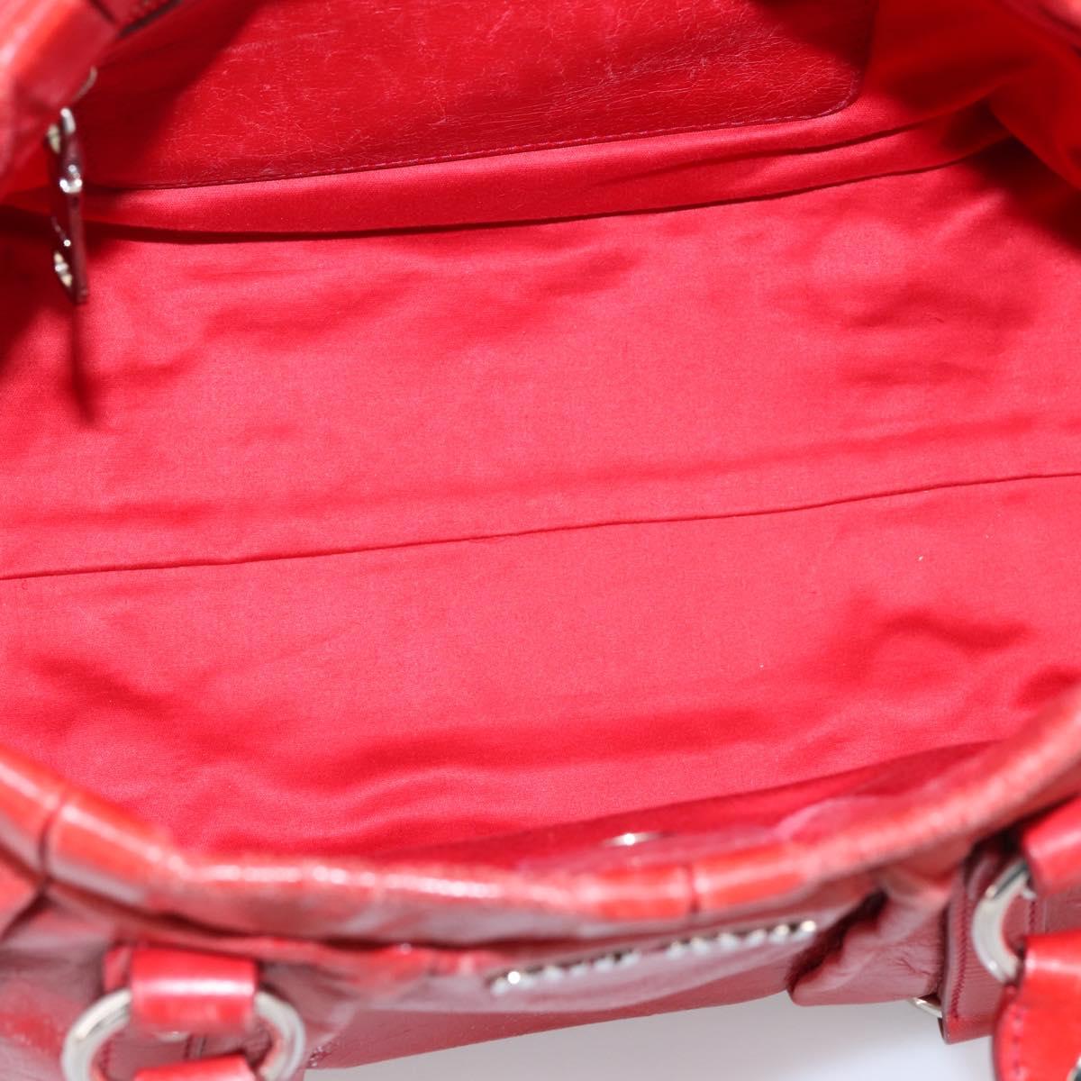 Miu Miu Hand Bag Vitellolux 2way Red Gold Auth 204332V