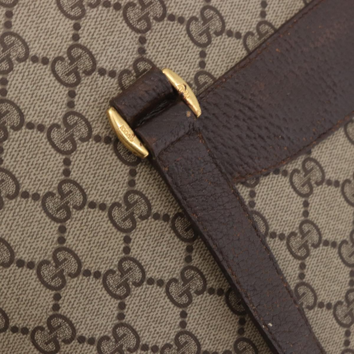 GUCCI GG Supreme Web Sherry Line Tote Bag PVC Beige Gold 39 02 091 Auth 204333