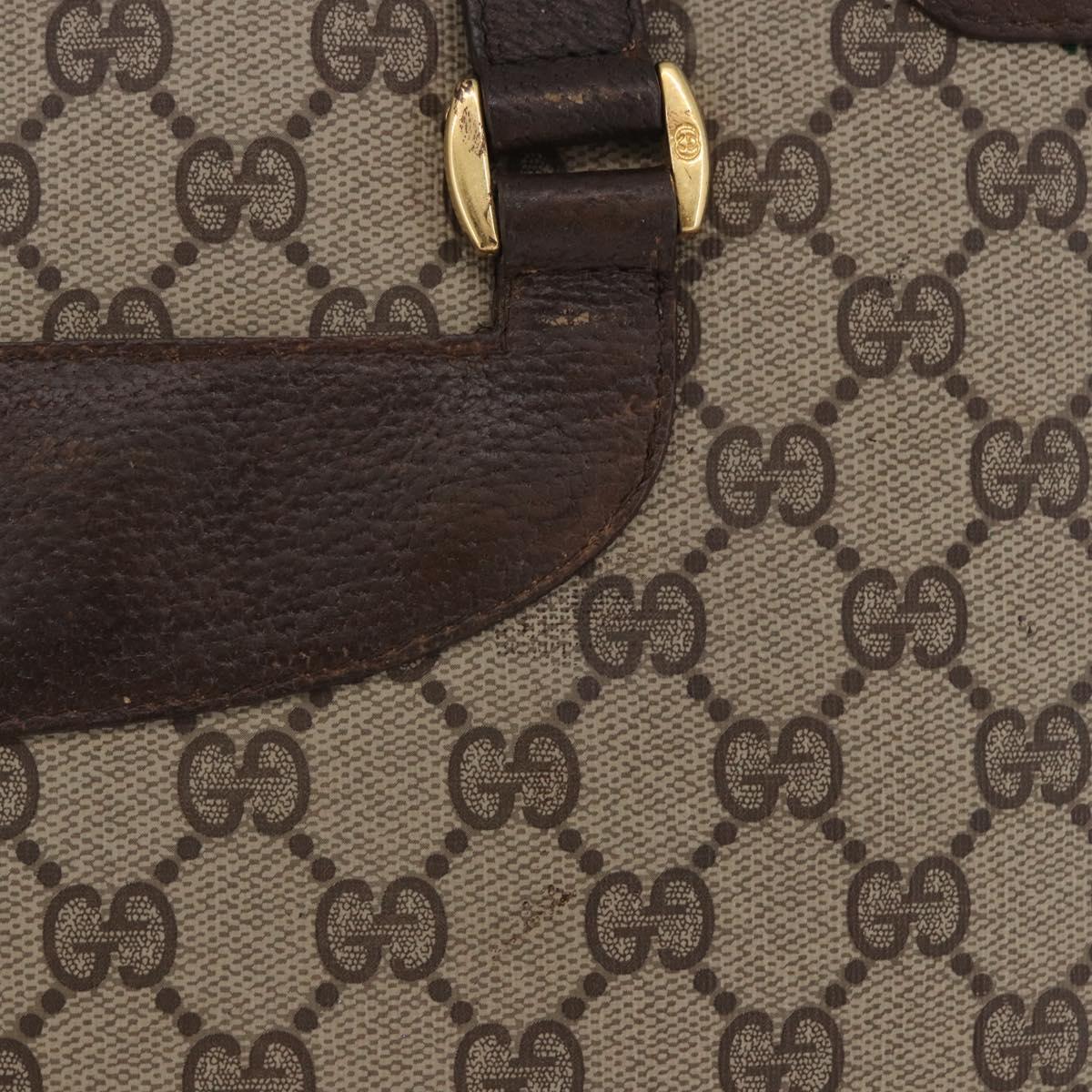 GUCCI GG Supreme Web Sherry Line Tote Bag PVC Beige Gold 39 02 091 Auth 204333