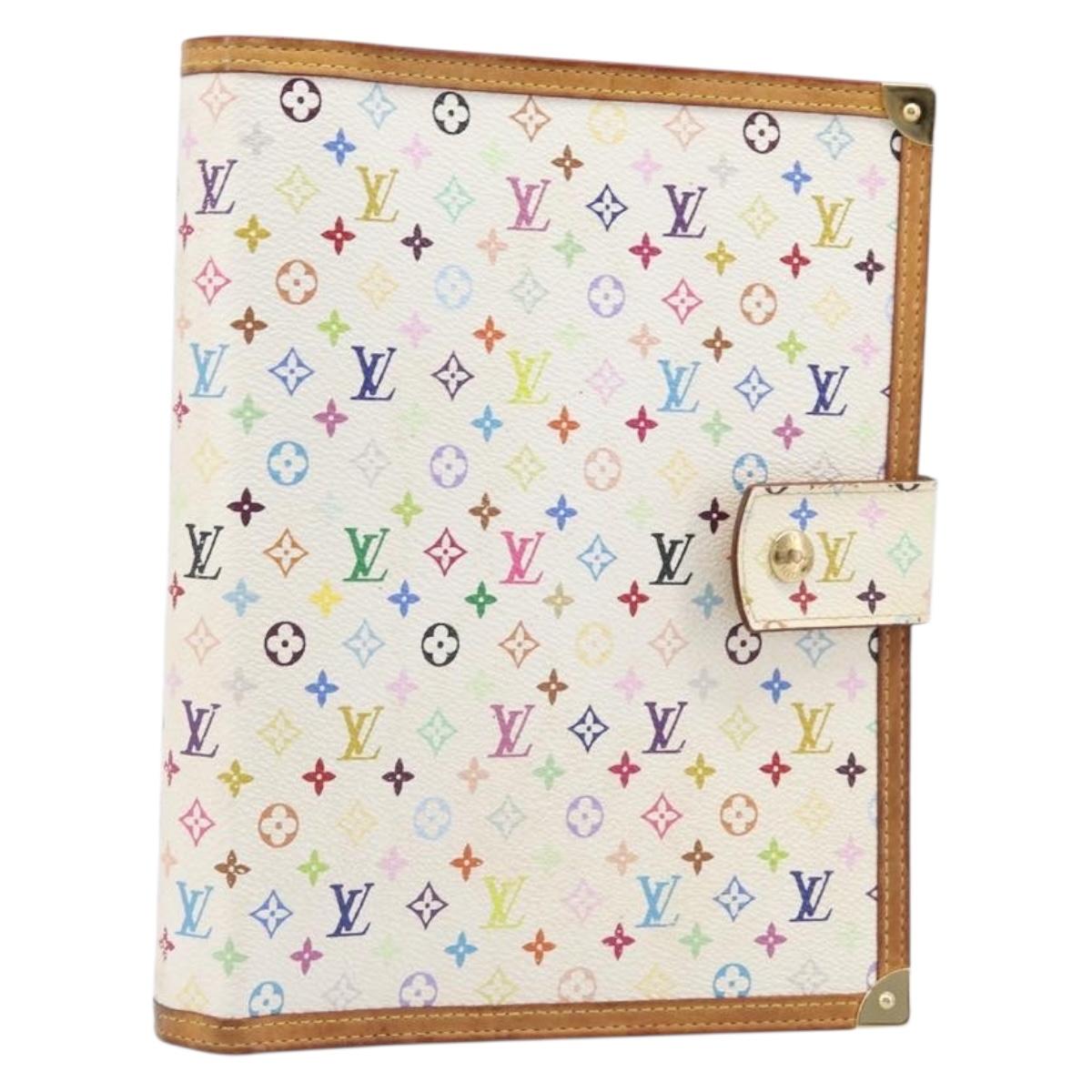 LOUIS VUITTON Monogram Multicolor Agenda GM Cover White R20894 LV Auth 204341V