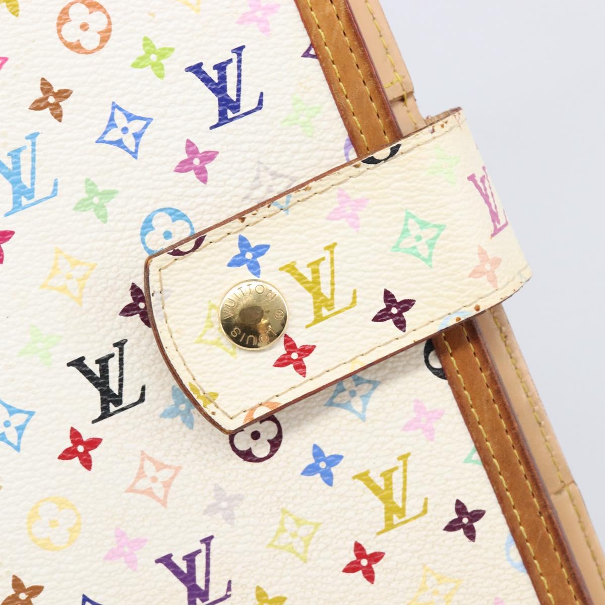 LOUIS VUITTON Monogram Multicolor Agenda GM Cover White R20894 LV Auth 204341V
