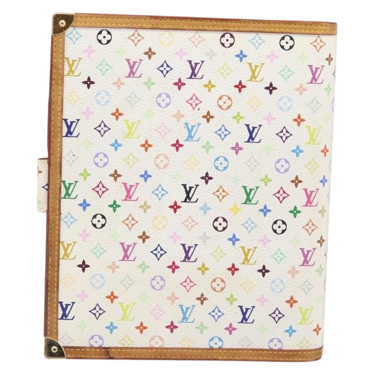 LOUIS VUITTON Monogram Multicolor Agenda GM Cover White R20894 LV Auth 204341V