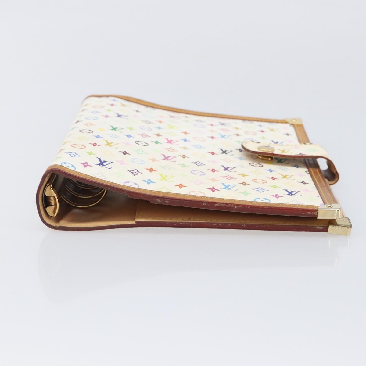 LOUIS VUITTON Monogram Multicolor Agenda GM Cover White R20894 LV Auth 204341V