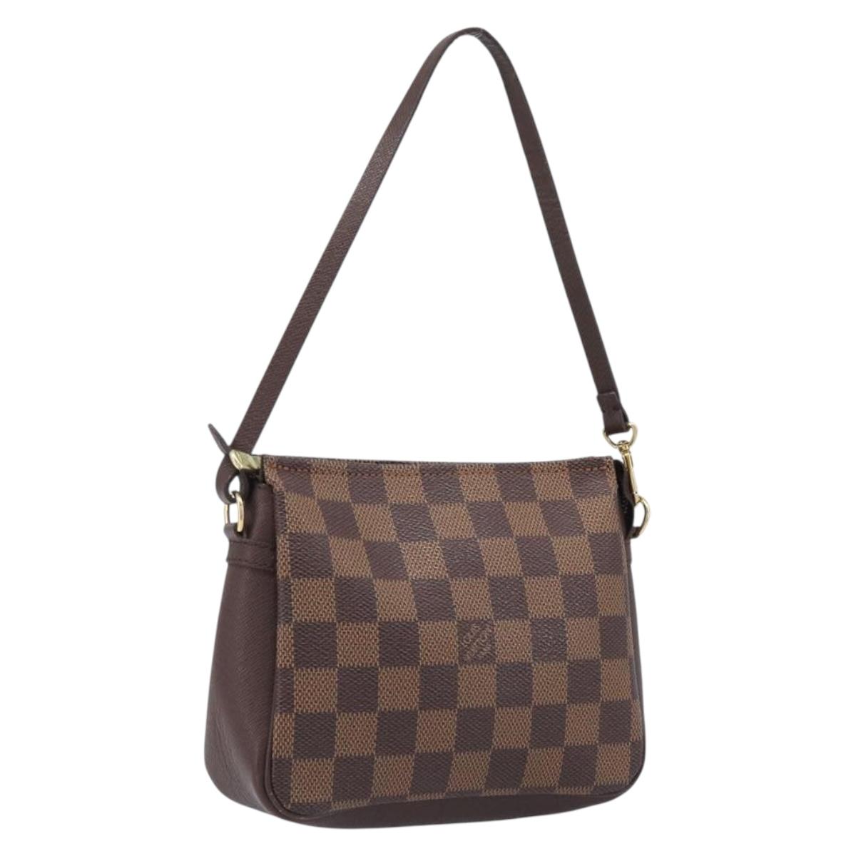 LOUIS VUITTON Damier Ebene Trousse Makeup Pouch N51982 LV Auth 204350