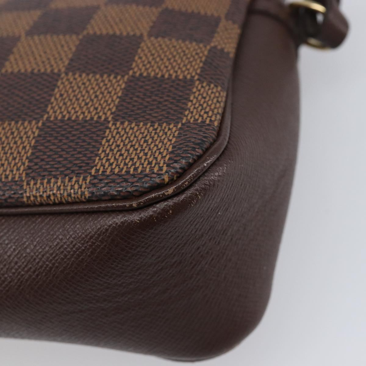 LOUIS VUITTON Damier Ebene Trousse Makeup Pouch N51982 LV Auth 204350