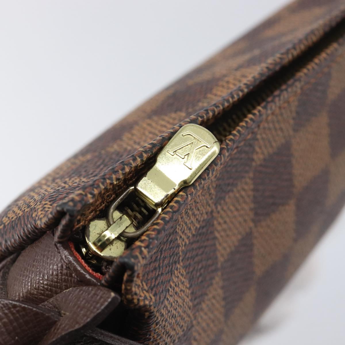 LOUIS VUITTON Damier Ebene Trousse Makeup Pouch N51982 LV Auth 204350