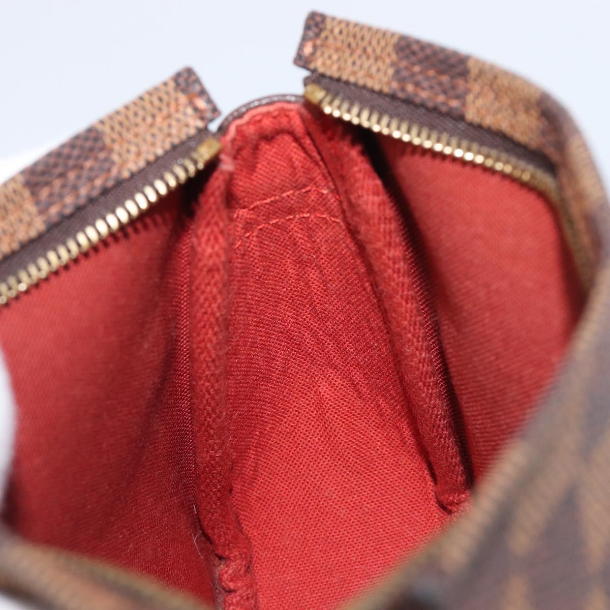 LOUIS VUITTON Damier Ebene Trousse Makeup Pouch N51982 LV Auth 204350