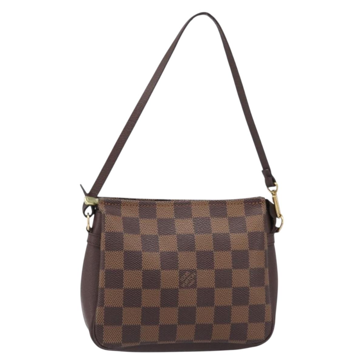 LOUIS VUITTON Damier Ebene Trousse Makeup Pouch N51982 LV Auth 204350