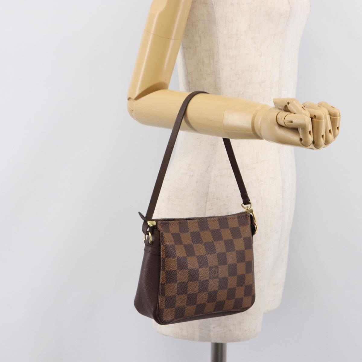 LOUIS VUITTON Damier Ebene Trousse Makeup Pouch N51982 LV Auth 204350