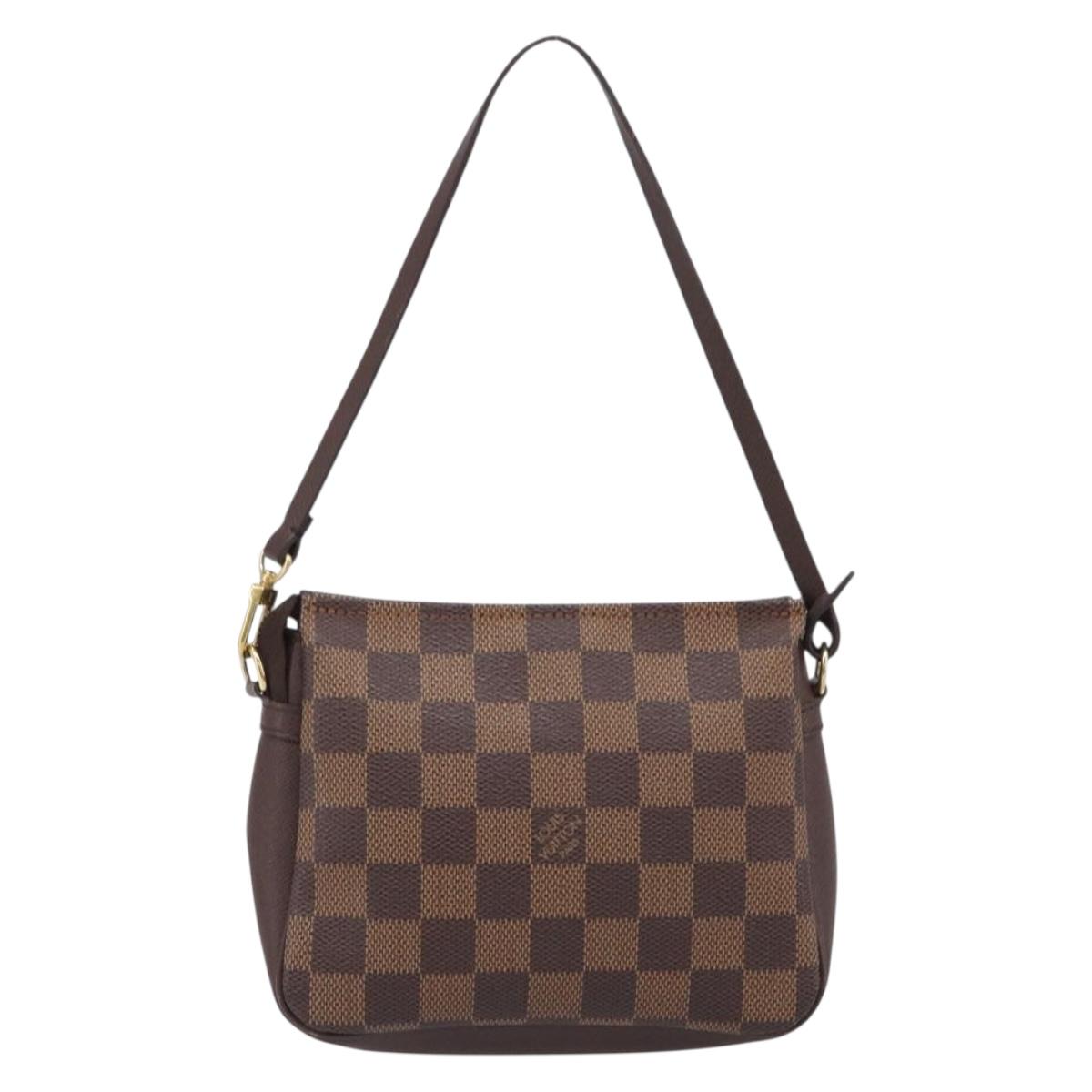 LOUIS VUITTON Damier Ebene Trousse Makeup Pouch N51982 LV Auth 204350
