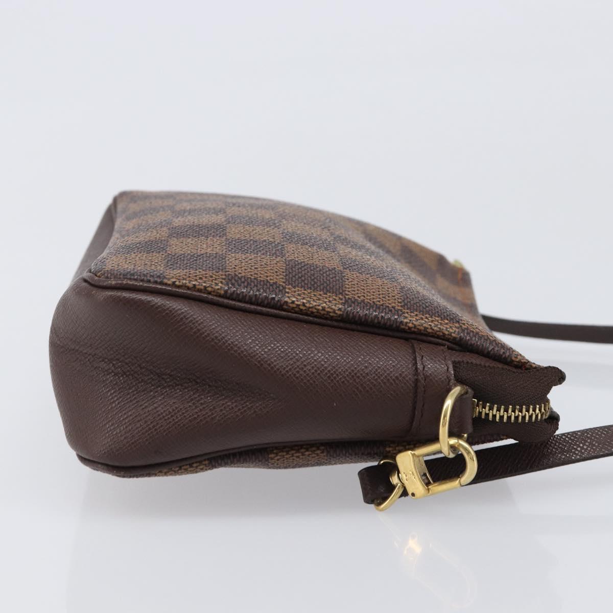 LOUIS VUITTON Damier Ebene Trousse Makeup Pouch N51982 LV Auth 204350