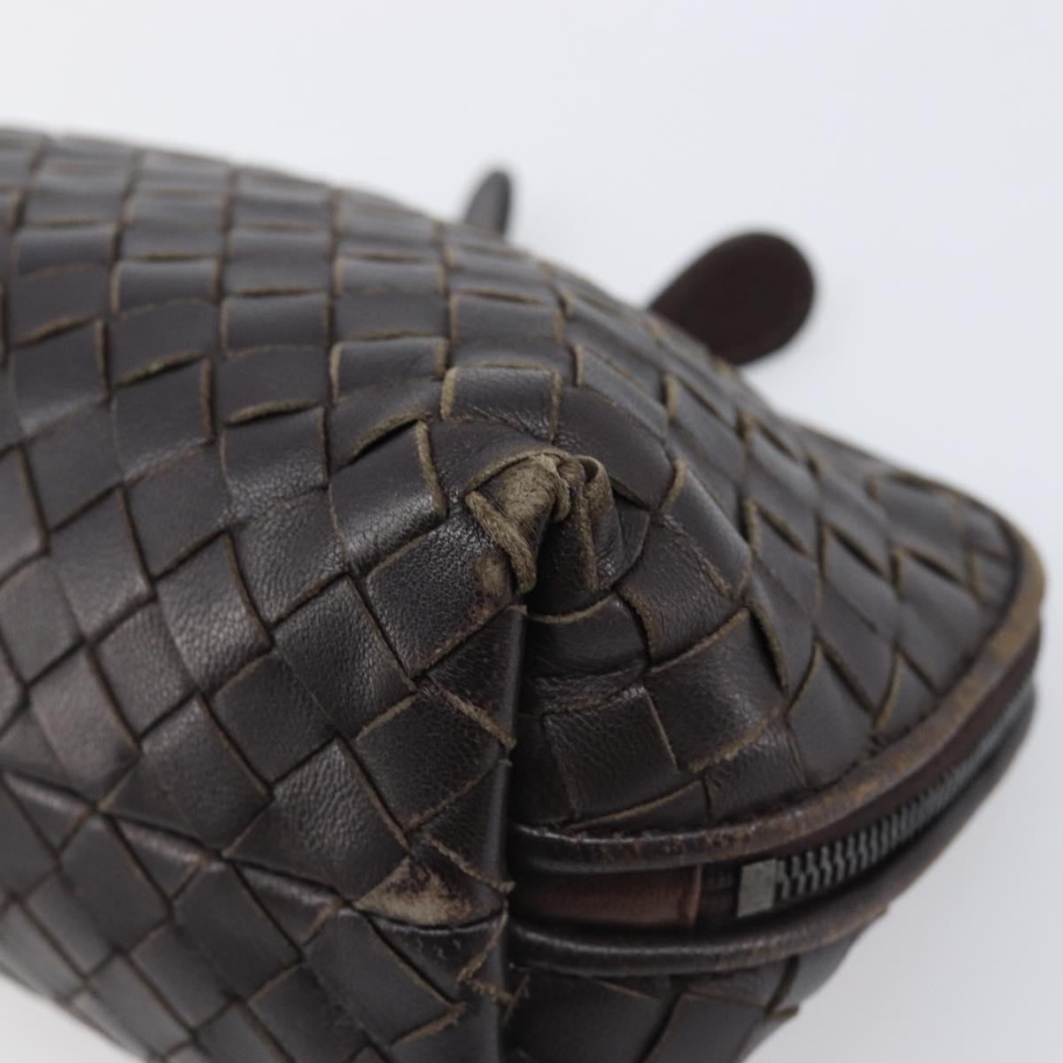 BOTTEGA VENETA INTRECCIATO Pouch Leather Brown 132534 Auth 204355