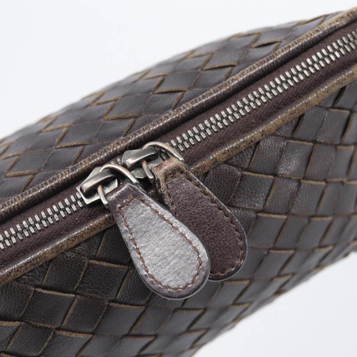 BOTTEGA VENETA INTRECCIATO Pouch Leather Brown 132534 Auth 204355