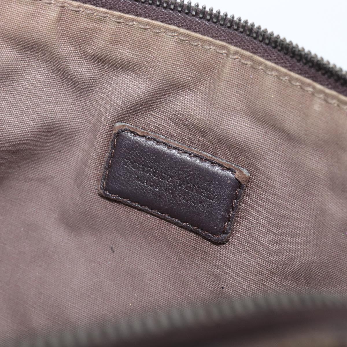 BOTTEGA VENETA INTRECCIATO Pouch Leather Brown 132534 Auth 204355