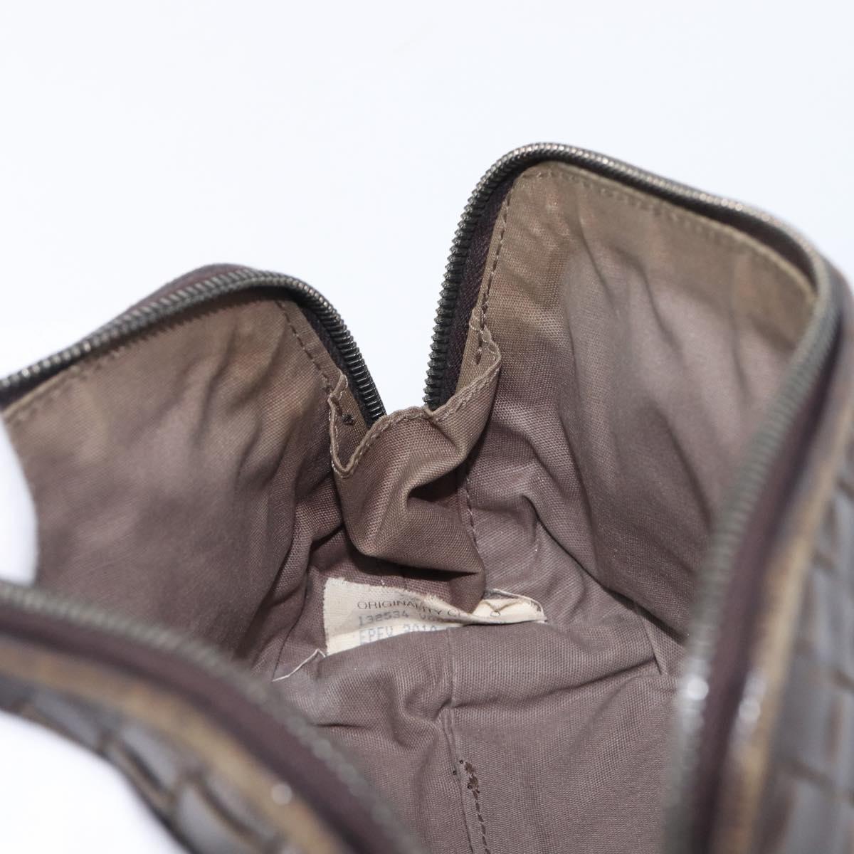 BOTTEGA VENETA INTRECCIATO Pouch Leather Brown 132534 Auth 204355
