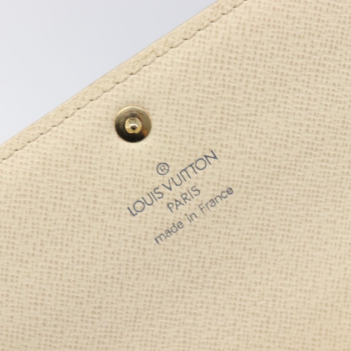 LOUIS VUITTON Damier Azur Portefeuille Sarah Long Wallet N61735 LV Auth 204357A
