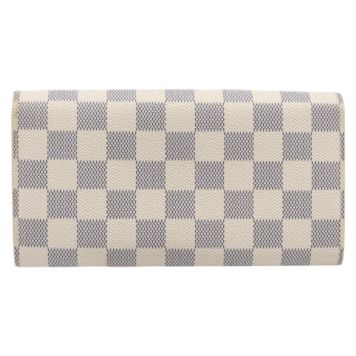 LOUIS VUITTON Damier Azur Portefeuille Sarah Long Wallet N61735 LV Auth 204357A