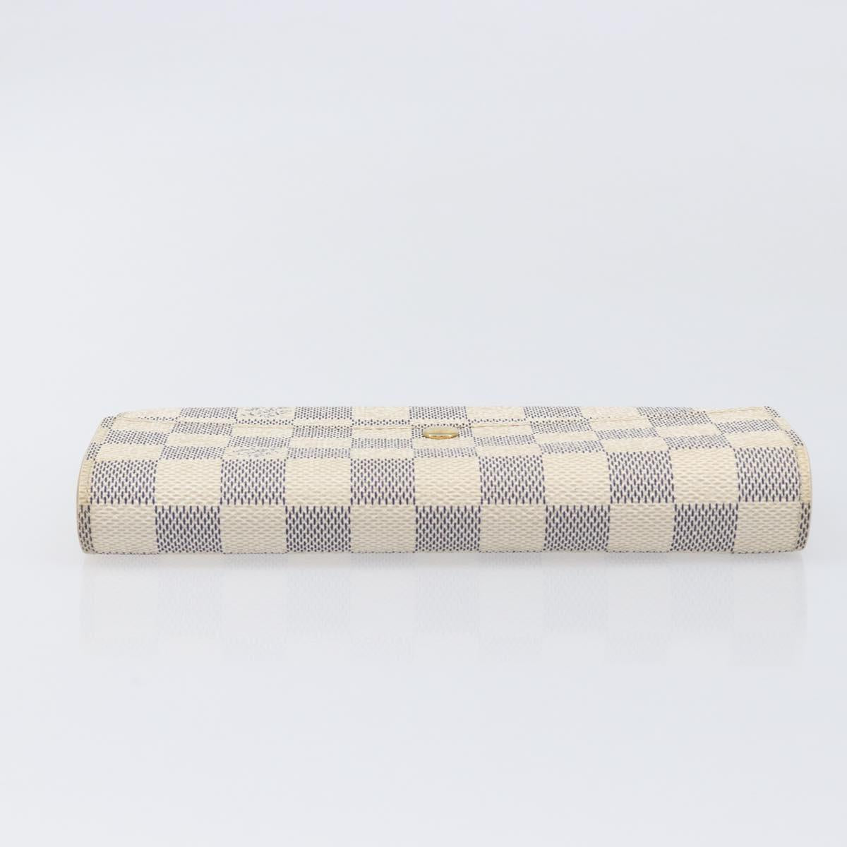 LOUIS VUITTON Damier Azur Portefeuille Sarah Long Wallet N61735 LV Auth 204357A