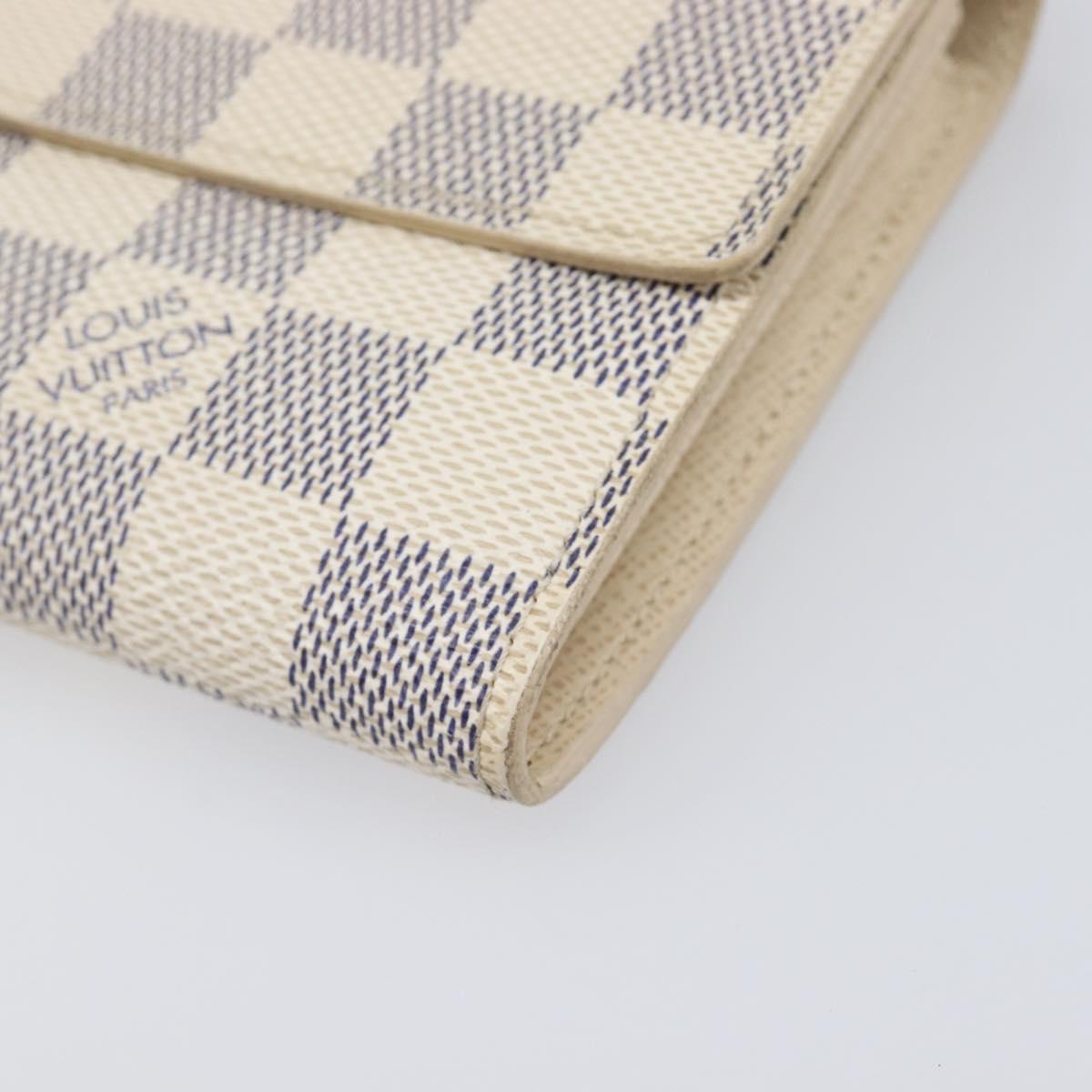 LOUIS VUITTON Damier Azur Portefeuille Sarah Long Wallet N61735 LV Auth 204357A