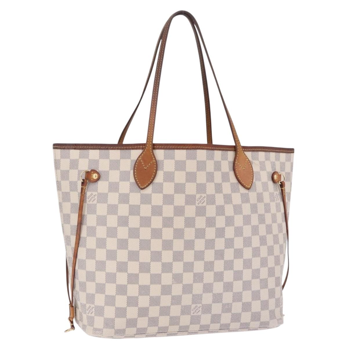 LOUIS VUITTON Damier Azur Neverfull MM Tote Bag N41605 LV Auth 204358