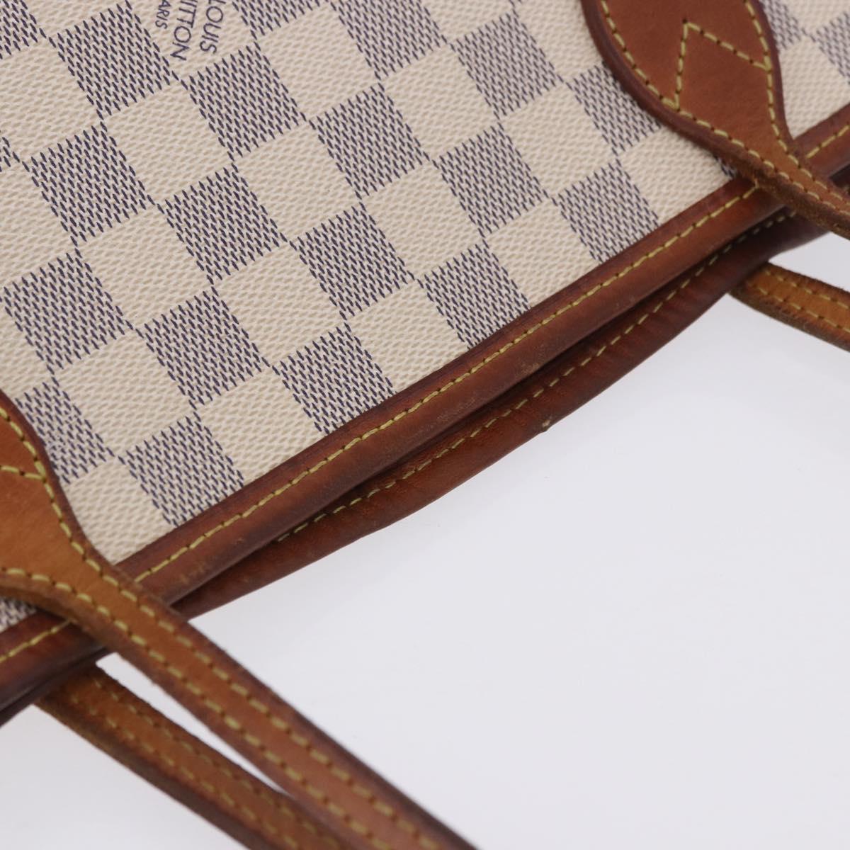 LOUIS VUITTON Damier Azur Neverfull MM Tote Bag N41605 LV Auth 204358