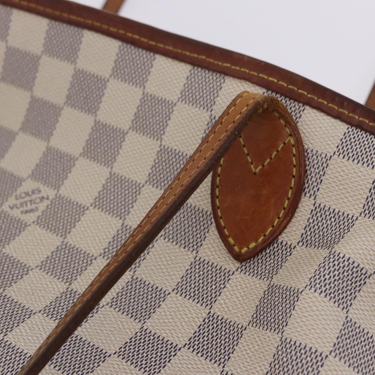 LOUIS VUITTON Damier Azur Neverfull MM Tote Bag N41605 LV Auth 204358