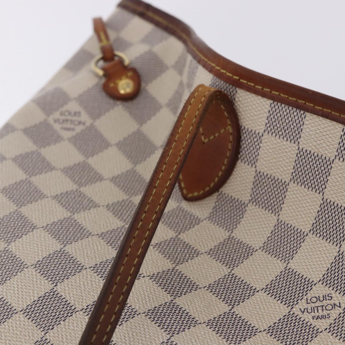 LOUIS VUITTON Damier Azur Neverfull MM Tote Bag N41605 LV Auth 204358