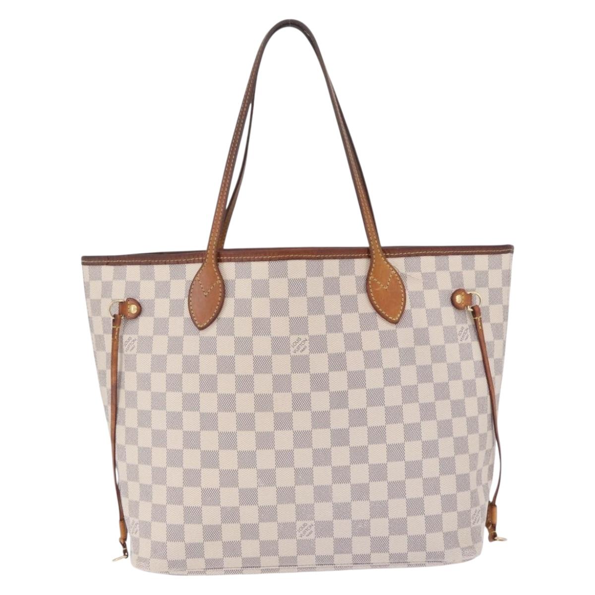 LOUIS VUITTON Damier Azur Neverfull MM Tote Bag N41605 LV Auth 204358