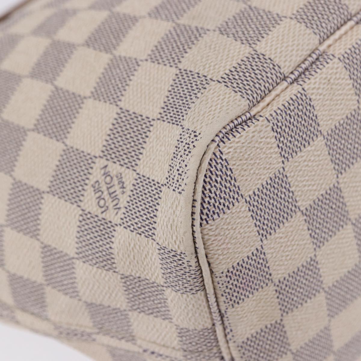 LOUIS VUITTON Damier Azur Neverfull MM Tote Bag N41605 LV Auth 204358