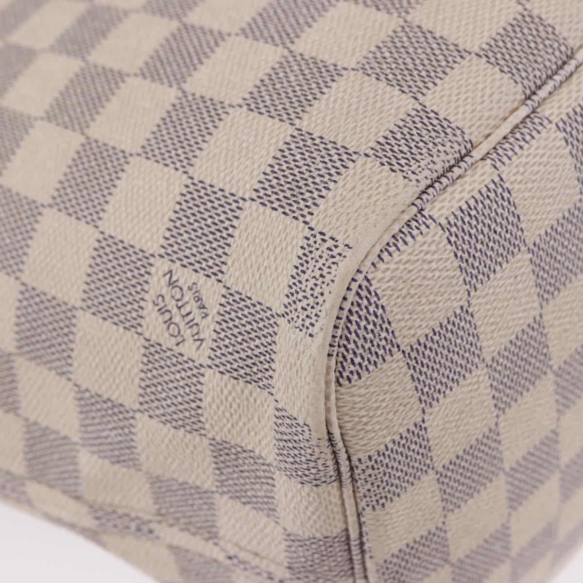 LOUIS VUITTON Damier Azur Neverfull MM Tote Bag N41605 LV Auth 204358
