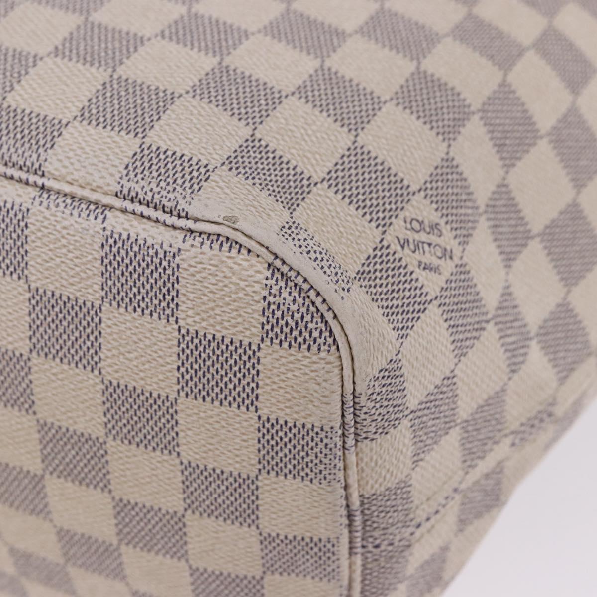 LOUIS VUITTON Damier Azur Neverfull MM Tote Bag N41605 LV Auth 204358