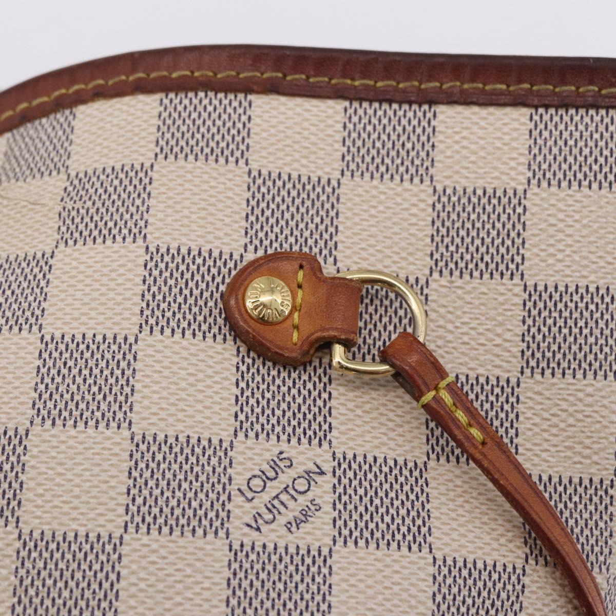 LOUIS VUITTON Damier Azur Neverfull MM Tote Bag N41605 LV Auth 204358