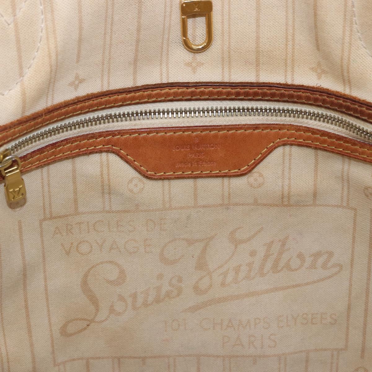 LOUIS VUITTON Damier Azur Neverfull MM Tote Bag N41605 LV Auth 204358