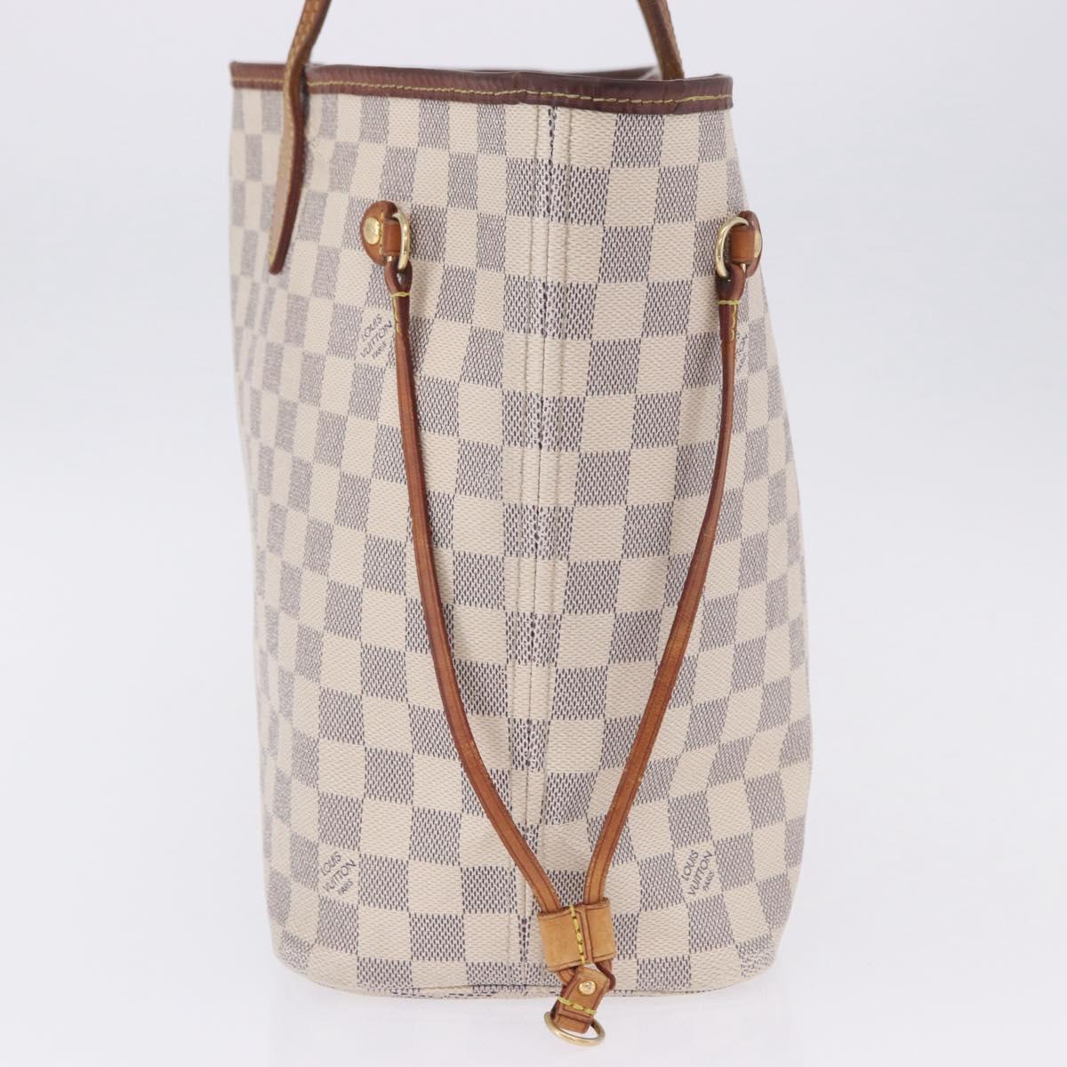 LOUIS VUITTON Damier Azur Neverfull MM Tote Bag N41605 LV Auth 204358