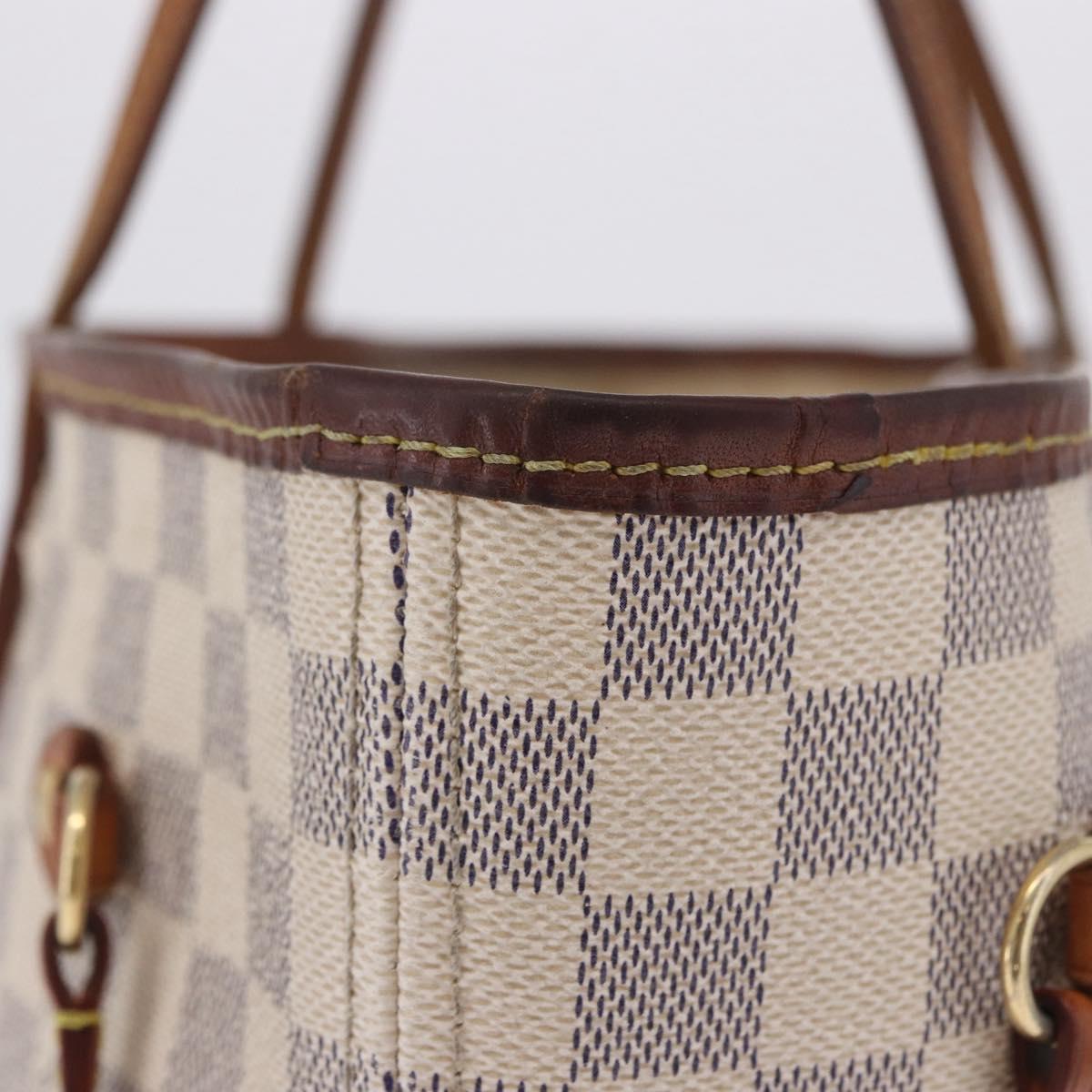 LOUIS VUITTON Damier Azur Neverfull MM Tote Bag N41605 LV Auth 204358